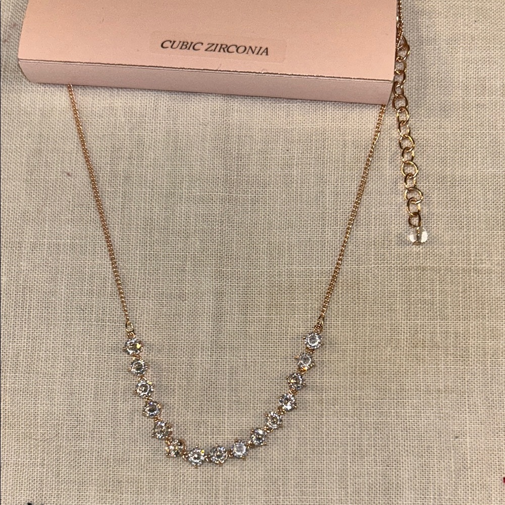 Elegant Gold Cubic Zirconia Necklace